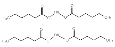 己酸铑(II),二聚体结构式