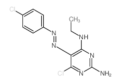 6-chloro-5-(4-chlorophenyl)diazenyl-N-ethyl-pyrimidine-2,4-diamine结构式