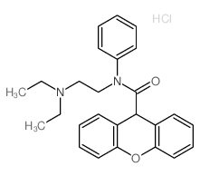9H-Xanthene-9-carboxamide,N-[2-(diethylamino)ethyl]-N-phenyl-, hydrochloride (1:1) Structure
