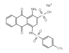 1-氨基-9,10-二氢-4-[[(4-甲苯基)磺酰基]氨基]-9,10-二氧代蒽-2-磺酸钠结构式
