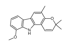 3,11-Dihydro-10-methoxy-3,3,5-trimethylpyrano[3,2-a]carbazole结构式