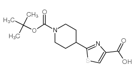 2-[1-(叔丁氧羰酰)-4-哌啶基]-1,3-噻唑-4-甲酸结构式