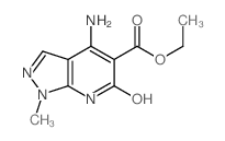 ethyl 5-amino-9-methyl-3-oxo-2,8,9-triazabicyclo[4.3.0]nona-1,4,6-triene-4-carboxylate结构式