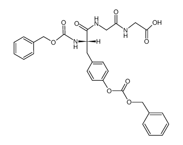 N-carbobenzyloxy-O-carbobenzyloxy-L-tyrosylglycylglycine结构式