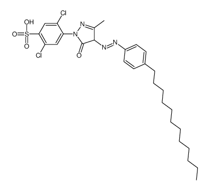 2,5-dichloro-4-[4-[(4-dodecylphenyl)azo]-4,5-dihydro-3-methyl-5-oxo-1H-pyrazol-1-yl]benzenesulphonic acid结构式