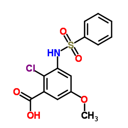 2-Chloro-5-methoxy-3-[(phenylsulfonyl)amino]benzoic acid Structure