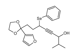 1-(3-furyl)-4-(phenylseleno)-7-hydroxy-8-methyl-5-nonyn-1-one ethylene ketal Structure
