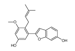 2-[5-hydroxy-3-methoxy-2-(3-methylbut-2-enyl)phenyl]-1-benzofuran-6-ol结构式
