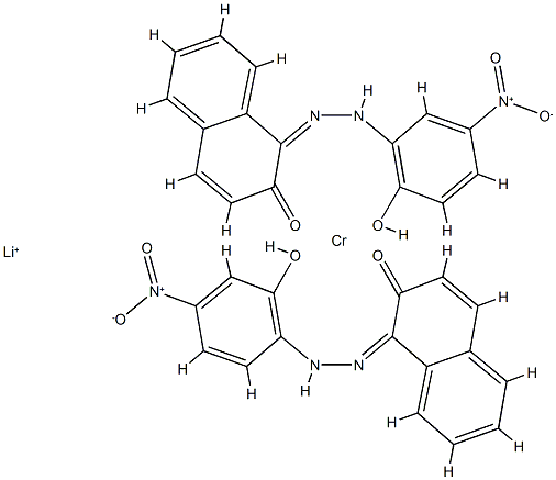 [1-[(2-羟基-4-硝基苯基)偶氮]-2-萘酚][1-[(2-羟基-5-硝基苯基)偶氮]-2-萘酚]铬酸锂结构式
