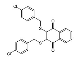2,3-bis[(4-chlorophenyl)methylsulfanyl]naphthalene-1,4-dione结构式