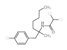 2,2-dichloro-N-[1-(4-chlorophenyl)-2-methyl-heptan-2-yl]acetamide结构式