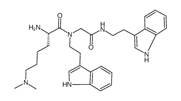 [Nε-dimethyl-L-lysyl]-N-[2-(indol-3-yl)ethyl]glycine 2-(indol-3-yl)ethylamide结构式