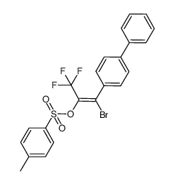 (Z)-1-bromo-3,3,3-trifluoro-1-(biphenyl-4-yl)-2-tosyloxypropene Structure