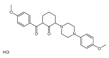 2-(4-methoxybenzoyl)-6-[4-(4-methoxyphenyl)piperazin-1-yl]cyclohexan-1-one,hydrochloride Structure