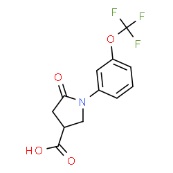 5-oxo-1-[3-(trifluoromethoxy)phenyl]pyrrolidine-3-carboxylic acid structure