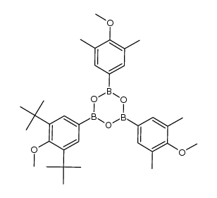 2-(3,5-di-tert-butyl-4-methoxyphenyl)-4,6-bis(4-methoxy-3,5-dimethylphenyl)-1,3,5,2,4,6-trioxatriborinane Structure