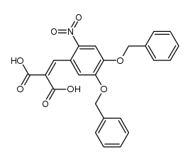 2-(4,5-bis(benzyloxy)-2-nitrobenzylidene)malonic acid Structure