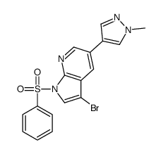 3-溴-5-(1-甲基-1H-吡唑-4-基)-1-(苯基磺酰基)-1H-吡咯并[2,3-b]吡啶结构式