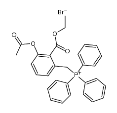 (3-acetyloxy-2-ethoxycarbonylbenzyl)-triphenylphosphonium bromide Structure