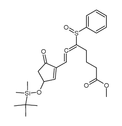methyl 7-(3-((tert-butyldimethylsilyl)oxy)-5-oxocyclopent-1-en-1-yl)-5-(phenylsulfinyl)hepta-5,6-dienoate结构式