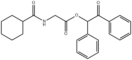 2-氧-1,2-二苯乙基2-(环己烷甲酰胺基)乙酸酯结构式