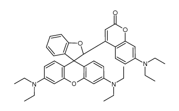 4-(3',6'-bis(diethylamino)-2H-spiro[benzofuran-3,9'-xanthen]-2-yl)-7-(diethylamino)-2H-chromen-2-one结构式