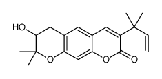 3-hydroxy-2,2-dimethyl-7-(2-methylbut-3-en-2-yl)-3,4-dihydropyrano[3,2-g]chromen-8-one结构式