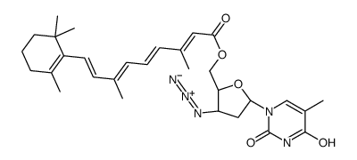 [(2S,3S,5R)-3-azido-5-(5-methyl-2,4-dioxopyrimidin-1-yl)oxolan-2-yl]methyl (2E,4E,6E,8E)-3,7-dimethyl-9-(2,6,6-trimethylcyclohexen-1-yl)nona-2,4,6,8-tetraenoate结构式