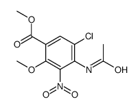 4-乙酰氨基-5-氯-2-甲氧基-3-硝基苯甲酸甲酯结构式
