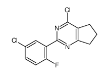 4-氯-2-(5-氯-2-氟苯基)-6,7-二氢-5H-环戊并[d]嘧啶结构式