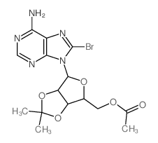 [2-(6-amino-8-bromo-purin-9-yl)-7,7-dimethyl-3,6,8-trioxabicyclo[3.3.0]oct-4-yl]methyl acetate Structure