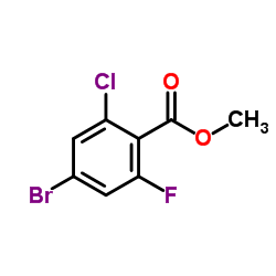 4-溴-2-氯-6-氟苯甲酸甲酯结构式
