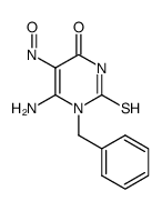 6-amino-2-mercapto-5-nitroso-1-(phenylmethyl)-4(1H)-pyrimidinone Structure