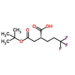 (2R)-5,5,5-Trifluoro-2-{2-[(2-methyl-2-propanyl)oxy]-2-oxoethyl}pentanoic acid结构式