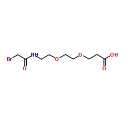 Bromoacetamido-PEG2-C2-acid结构式