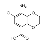 8-氨基-7-氯-2,3-二氢苯并[b][1,4]二噁英-5-羧酸结构式