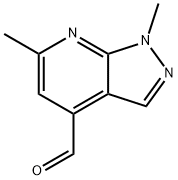 1,6-二甲基-1H-吡唑并[3,4-b]吡啶-4-甲醛结构式
