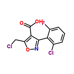 3-(2-Chloro-6-fluorophenyl)-5-(chloromethyl)-1,2-oxazole-4-carboxylic acid Structure