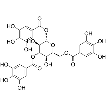 1,3,6-Tri-O-galloylglucose Structure