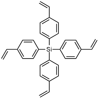 四(4-乙烯基苯基)硅烷结构式