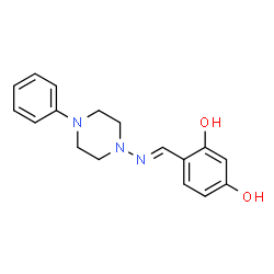 4-[[(4-苯基-1-哌嗪基)亚氨基]甲基]-1,3-苯二酚结构式