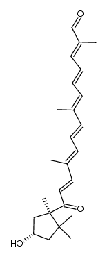 (2E,4E,6E,8E,10E,12E)-14[(1R,4S)-4-hydroxy-1,2,2-trimethylcyclopentyl]-2,7,11-trimethyl-14-oxotetradeca-2,4,6,8,10,12-hexaenal结构式