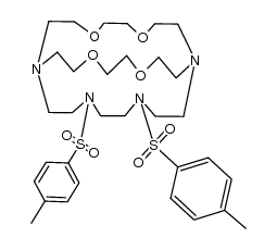 13,16-bis(p-tolylsulphonyl)-4,7,21,24-tetraoxa-1,10,13,16-tetra-azabicyclo[8.8.8]hexacosane Structure
