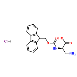 3-氨基-n-[(9h-芴-9-基甲氧基)羰基]-d-丙氨酸盐酸盐结构式