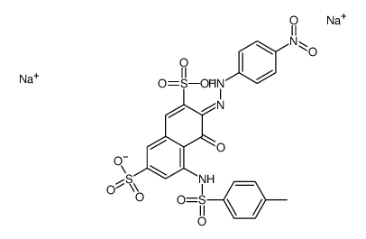 disodium 4-hydroxy-3-[(4-nitrophenyl)azo]-5-[[(p-tolyl)sulphonyl]amino]naphthalene-2,7-disulphonate structure