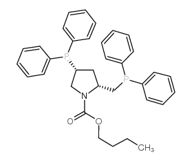 (2R,4R)-(+)-2-(二苯基膦基甲基)-4-(二苯基膦基)-N-(叔丁氧羰基)吡咯烷 (R,R-BPPM)结构式