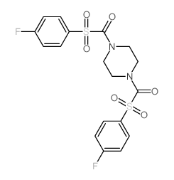(4-fluorophenyl)sulfonyl-[4-(4-fluorophenyl)sulfonylcarbonylpiperazin-1-yl]methanone structure