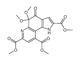 trimethyl 5,5-dimethoxy-4-oxo-4,5-dihydro-1H-pyrrolo[2,3-f]quinoline-2,7,9-tricarboxylate结构式