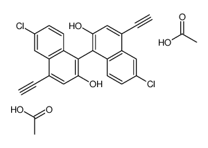 acetic acid,6-chloro-1-(6-chloro-4-ethynyl-2-hydroxynaphthalen-1-yl)-4-ethynylnaphthalen-2-ol Structure