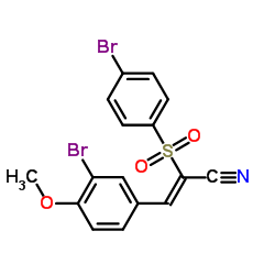 3-(3-Bromo-4-methoxyphenyl)-2-((4-bromophenyl)sulfonyl)prop-2-enenitrile结构式